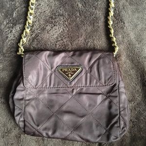 Prada small brown nylon crossbody